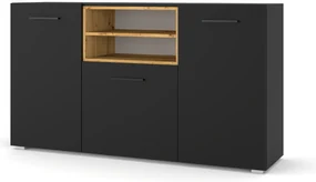 Skrinka Anikka 151 (dub artisan + matná čierna). Akcia -20%. Vlastná spoľahlivá doprava až k Vám domov. 1124849