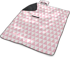 Sablio Plážová deka Ružové a biele Trojuholníky: 200x140 cm