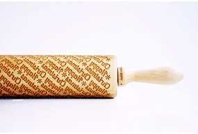 Drevený vianočný embosovaný valček na cesto Valek Happy Christmass