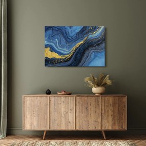 Obraz - Modro-zlatá abstrakcia (90x60 cm)