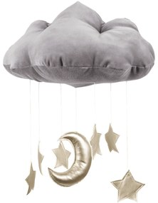 Dekorativní obláček šedá se zlatem 26x37x44cm