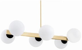 Argon 2549 - Luster na tyči FREEMONT 6xE27/15W/230V zlatá/biela/čierna