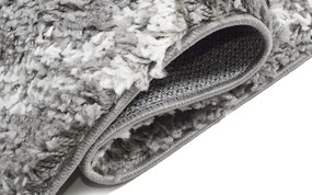 Huňatý šedý vzorovaný behúň Šírka: 100 cm | Dĺžka: 250 cm