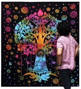 Bavlnená prikrývka na posteľ - Bodhi Strom (jednolôžková)