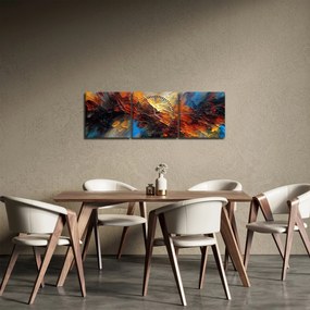 Obraz - Farebná textúra (s hodinami) (90x30 cm)