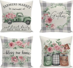 XPOSE® Set obliečok na vankúš FARMÁR 43x43 cm - set 4 ks