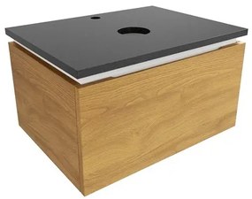 Kúpeľňová skrinka s granitovou doskou SAT Feel 60x30x46 cm dub medový mat SATFEEL60DMZ, 1 ks