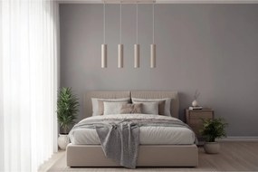 Závesné svietidlo Tuba, 4x béžové kovové tienidlo