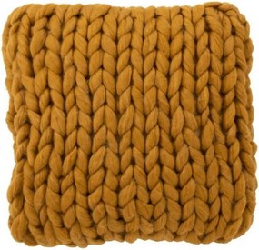 Pletený okrový vankúš Tricot ochre - 40 * 40 cm