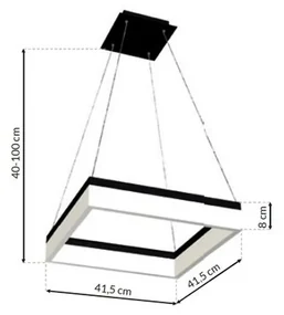 Závesné LED svietidlo Nero, 1x LED 32w, 4000k, b
