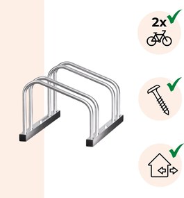 Stojan na 2 bicykle BIKE, 50x32x27cm, strieborná Jurhan