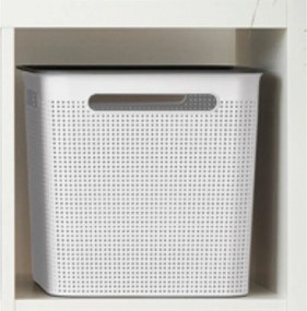 Rotho Úložný box s vekom a s madlami BRISEN 18l, 29x29x29cm, biely