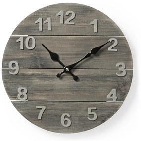 Nedis CLWA002WD30 - Nástenné hodiny 1xAA/1,5V smrek 30 cm