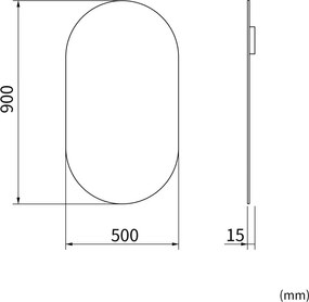 Erga Oval, oválne zrkadlo 50x90cm, ERG-V01-OVAL-5090-CL