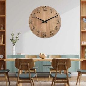 Nástenné hodiny drevené s vyrezávanými číslicami I SENTOP FB-MAS016-OSMO-3041-heads-black