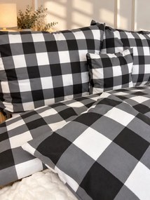 INTERMEDIC SK Bavlnené posteľné obliečky Čiernobiela kocka 140x200 + 70x90 cm, 100 % bavlna, zips