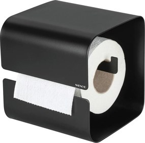 Čierny oceľový držiak na toaletný papier bez vŕtania Turbo-loc Lizan – Wenko