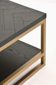 Konferenčný stolík Seville 120 cm z masívu čierny/zlatý