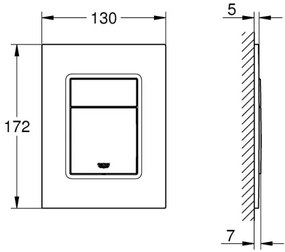 GROHE 37535GL0 - Splachovacie tlačidlo SKATE COSMOPOLITAN S 130 × 172 mm zlaté