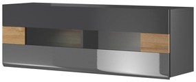 Závesná skrinka Tamie JK08 (lesk antracit + dub grandson). Akcia -19%. Vlastná spoľahlivá doprava až k Vám domov. 1118151