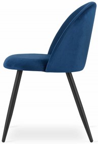 Dekorstudio Zamatová jedálenská stolička BELLO - tmavo modrá