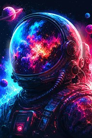 Astronaut - Metalický obraz 70x50cm