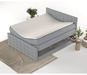 Sivá boxspring posteľ s úložným priestorom 200x200 cm Blend – Maison de Rêve