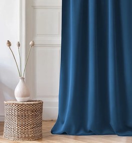Krásny modrý záves Aura so zavesením na riasiacu pásku 180 x 250 cm