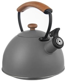 Nerezová pískacia kanvica WOODEN, 2,9 l