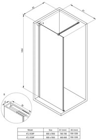 Deante Prizma, sprchová zástena 80x195 cm, 6mm číre sklo, chrómový profil, DEA-KTJ_038P