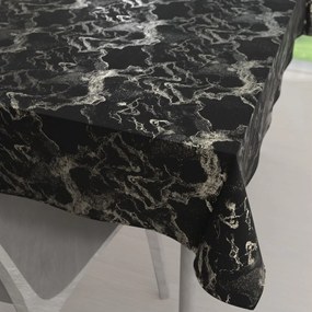 Biante Veľký zamatový obdĺžnikový obrus Isabela IBL-021 Zlatý/dymový mramor na čiernom 180x260 cm