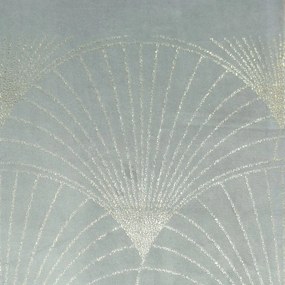 Zamatový stredový obrus s lesklou potlačou sivej farby