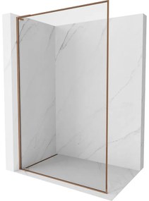 Mexen, Mexen Kioto-XF L sprchová stena s rámom 110 x 202 cm, priehľadná 10 mm, ružové zlato - 800-110-174-60-00-XF