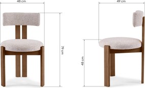 Jídelní židle Matteo z masivu krémová/hnědá