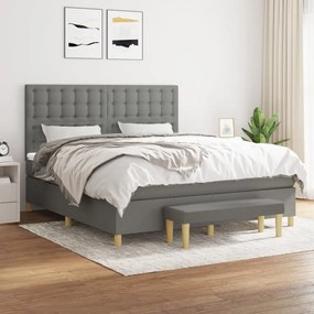 Boxspring posteľ s matracom tmavosivá 160x200 cm látka 3137486