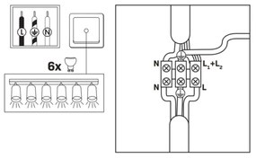 LED RGBW Stmievateľné kúpeľňové bodové svietidlo TURYN 6xGU10/6,5W/230V IP44 čierne