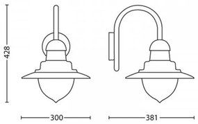 Philips 01652/06/PN - Vonkajšie nástenné svietidlo RAINDROP 1xE27/53W/230V IP44
