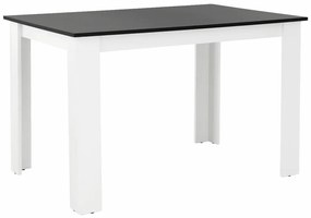 Kondela Jedálenský stôl, biela/čierna, 120x80 cm, KRAZ