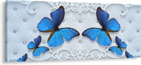 Obraz - Modré motýle (120x50 cm)