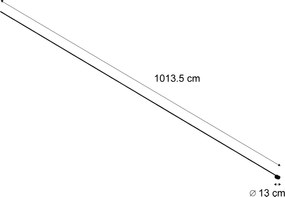 Moderný koľajnicový systém osvetlenia čierny 1-fázový 1000 cm s okrúhlym zdrojom napájania - Magnetic