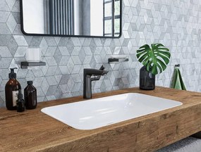 Hansgrohe Talis E, páková umývadlová batéria 150 s odtokovou súpravou s ťahadlom, kefovaná čierna chrómová, HAN-71754340