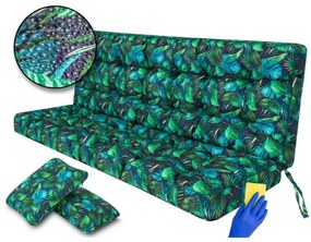 Vankúš na záhradnú hojdačku POLA 140 cm oxford, modré lístie