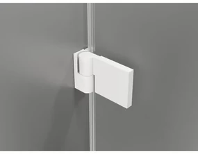 Mexen Lunar-B, výklopný sprchový kút ľavý 95 x 70 cm, 8mm číre sklo, biely profil, 832-095-070-20-00-L