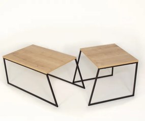 SADA 2x Konferenčný stolík PAL béžová/čierna