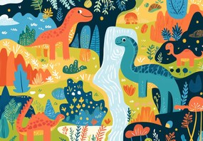 Fototapeta - Veselé dinosaury (147x102 cm)