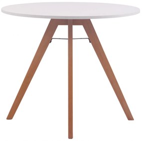 Jedálenský stôl okrúhly Viktor 90, nohy natura - v75 x Ø90 cm - Biela
