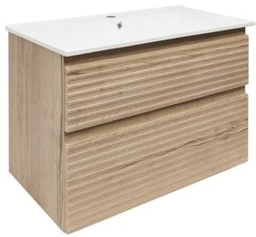 Kúpeľňová skrinka 2 zásuvky s umývadlom Naturel Savona 78x53x44,8 cm dub Halifax mat SAVONA280DH, 1 ks