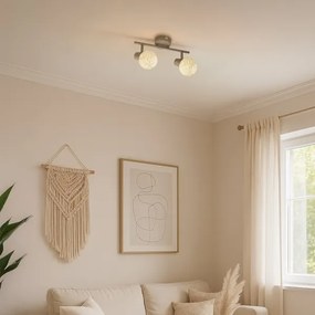 Bodové svietidlo DEX 2xE14/10W/230V béžová/krémová