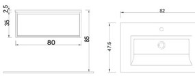 BOCCHI Milano - Skrinka pod umývadlo, 820x475 mm, teak