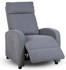 Relaxačné polohovacie TV kreslo SOFI — menčester, sivá